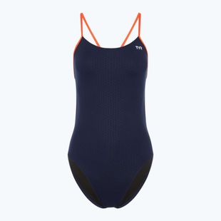 Купальник суцільний жіночий TYR Hexa Cutoutfit navy/orange