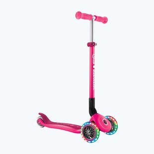 Самокат триколісний дитячий Globber Primo Foldable Lights fuchsia