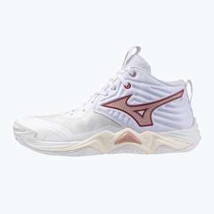 Кросівки волейбольні жіночі Mizuno Wave Momentum Elite Mid white/rose elegance/lava falls