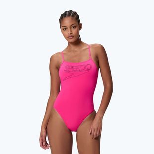 Купальник суцільний жіночий Speedo Endurance+ Logo Thin Strap margarita pink