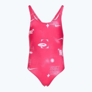 Купальник суцільний дитячий Nike Hydrastrong Fastback rush pink