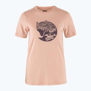 Футболка трекінгова жіноча Fjällräven Abisko Wool Fox chalk rose/ port