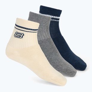 Шкарпетки дитячі SKECHERS Full Terry Low Crew 3 пари white/blue