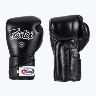 Стильні кутові спаринг-боксерські рукавички Fairtex - закритий великий палець чорні